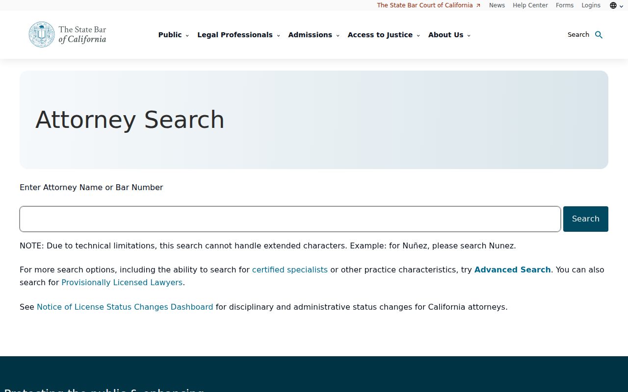 Marina neighbors California attorney license search context