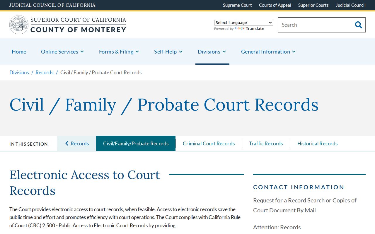 Marina resident lookup civil family and probate court records