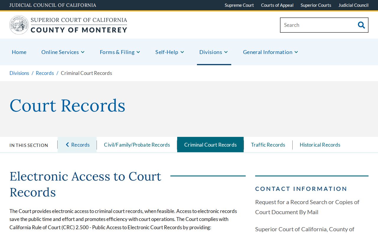 Marina resident lookup criminal court records access