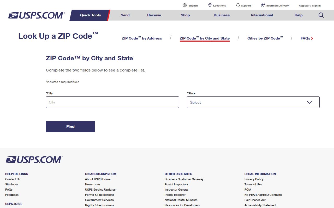 Marina ZIP code directory USPS city and state lookup